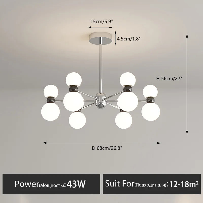lustre suspendu dimmable pour décoration intérieure moderne