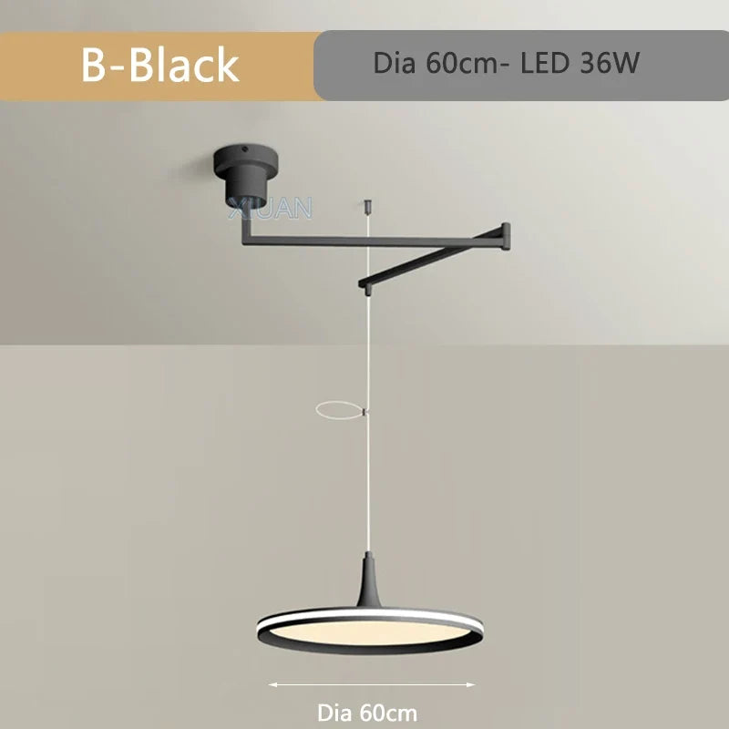 Modern Dining Table Pendant Lamps Swing Arm Hanging Light UFO Chandelier Lamp Restaurant Living Room Bar Kicthen Island Fixture