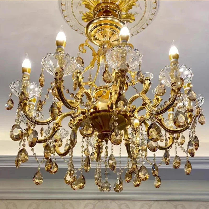 lustre en cristal moderne avec éclairage LED suspendu