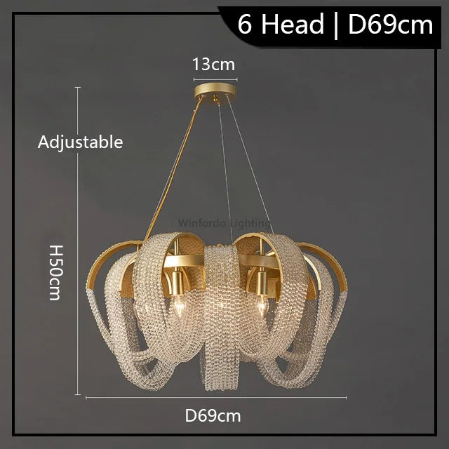 lustre en cristal de luxe modèle original