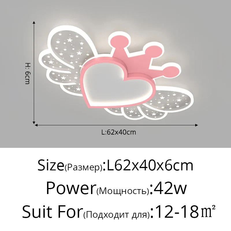 lustre led ultra lumineux moderne nordique avec décoration d'amour