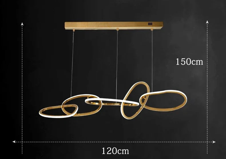 Lustre design moderne LED pour salon éclairage intérieur de salle à manger
