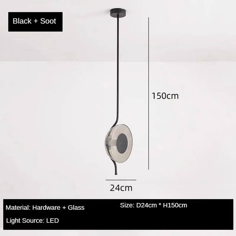 lustre en verre postmoderne créatif minimaliste design lumineux