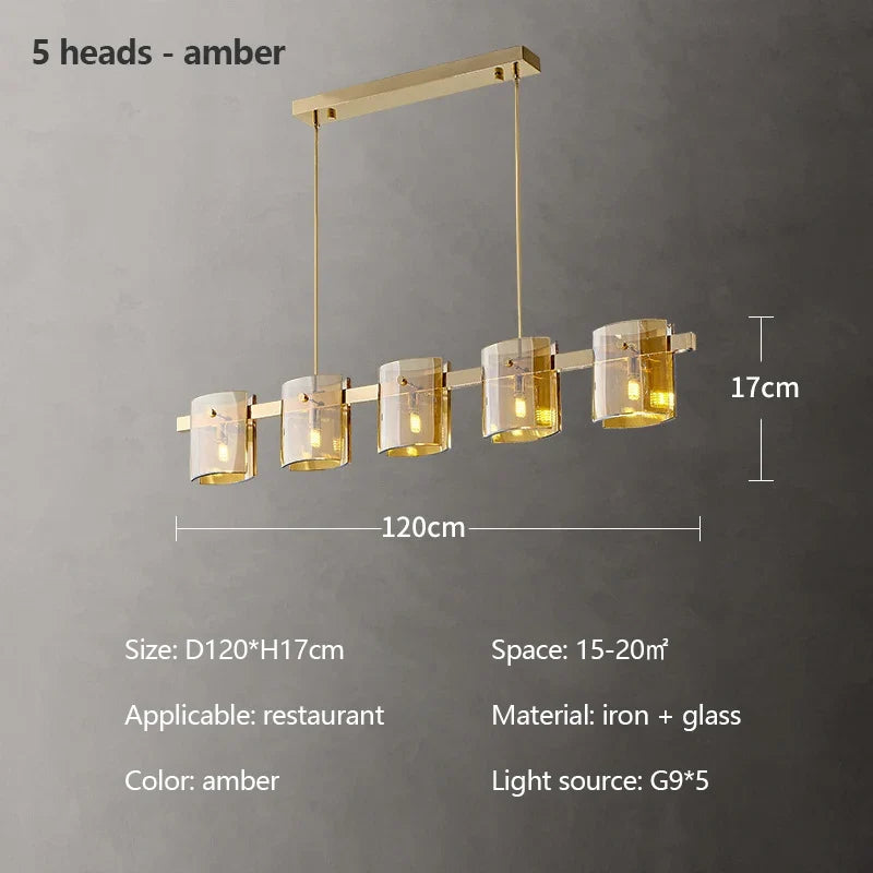 lustre italien minimaliste en verre pour éclairage moderne