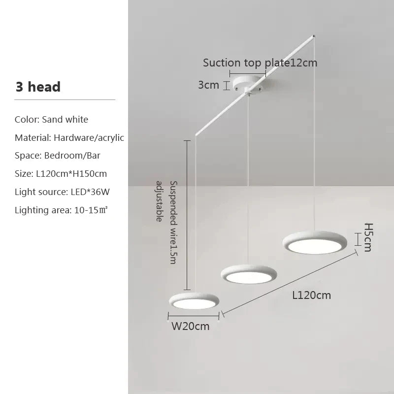Nordique LED Suspension Lumière Vert 1-3 Tête Disque Lampes Suspendues Lustre Pour Salon Chambre Cuisine Salle À Manger Décor À La Maison Luminaire