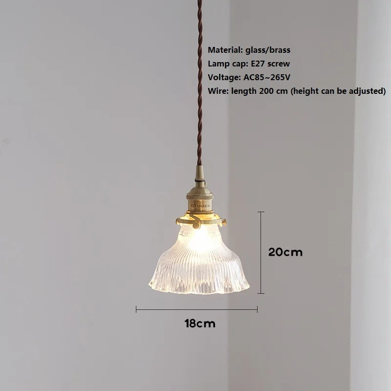 suspension vintage en laiton et verre japonais pour éclairage de maison