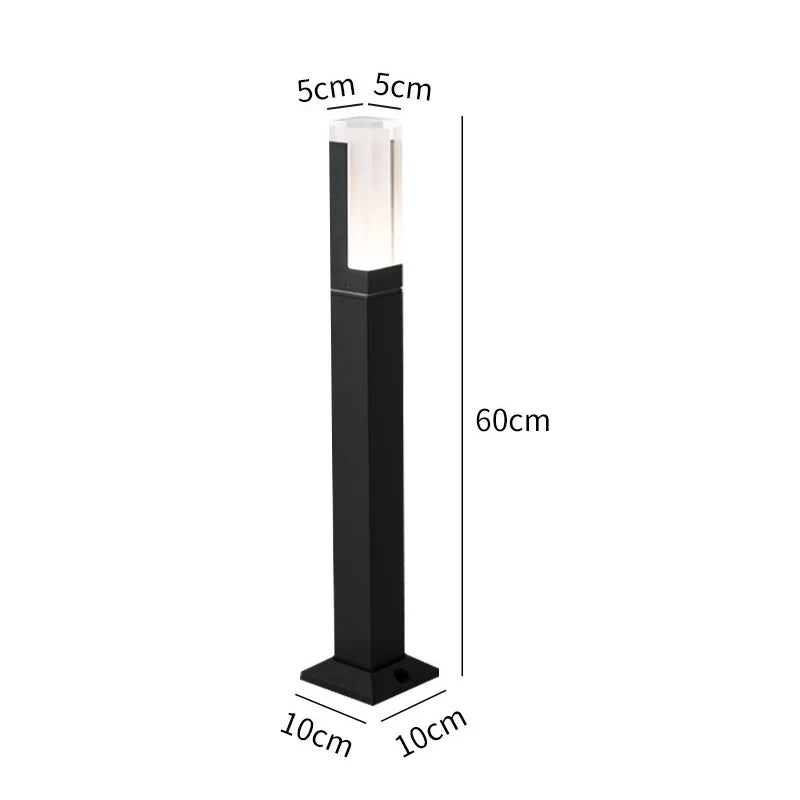 Lampe de pelouse avancée extérieure étanche IP65 LED pilier en aluminium chemin de jardin carré paysage pelouse lumières pilier lampe décor Villa