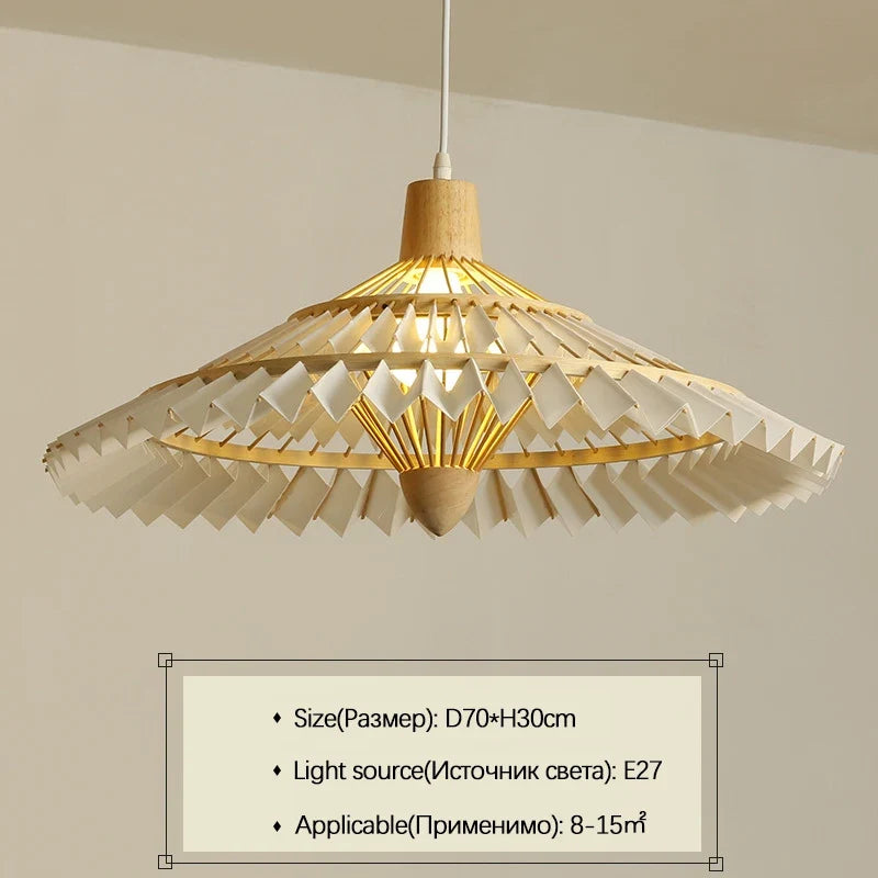 lustre en bambou tissé style chinois créatif pour éclairage décoratif
