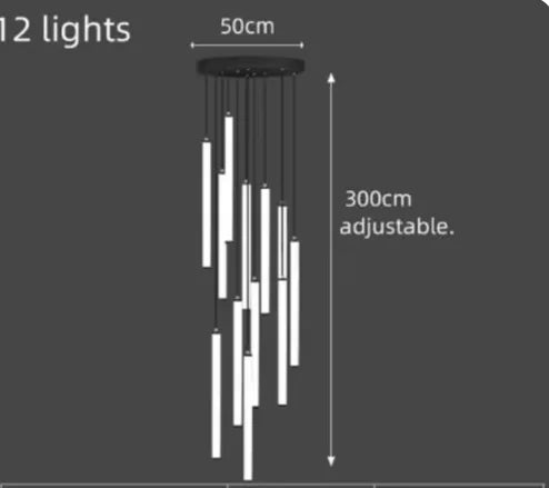 lustre moderne à led pour espaces de grande hauteur