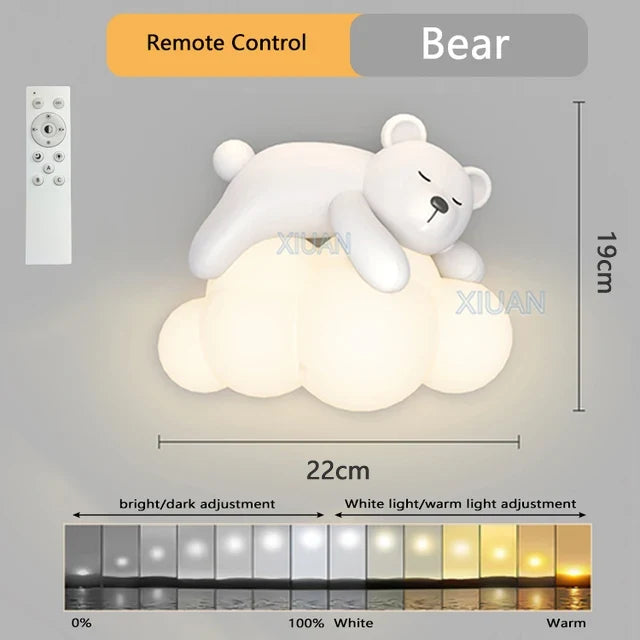 applique murale ours polaire et lapin pour chambre d'enfants