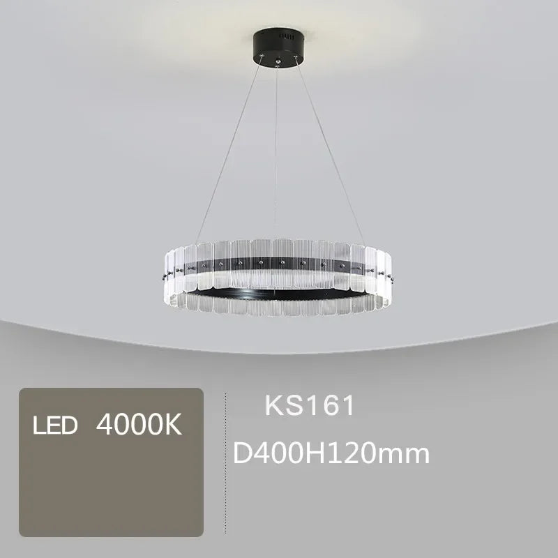Italy Chandelier Acrylic Luxury Pendant Lamp LED Hanging Light  Living Dining Room Bedroom
