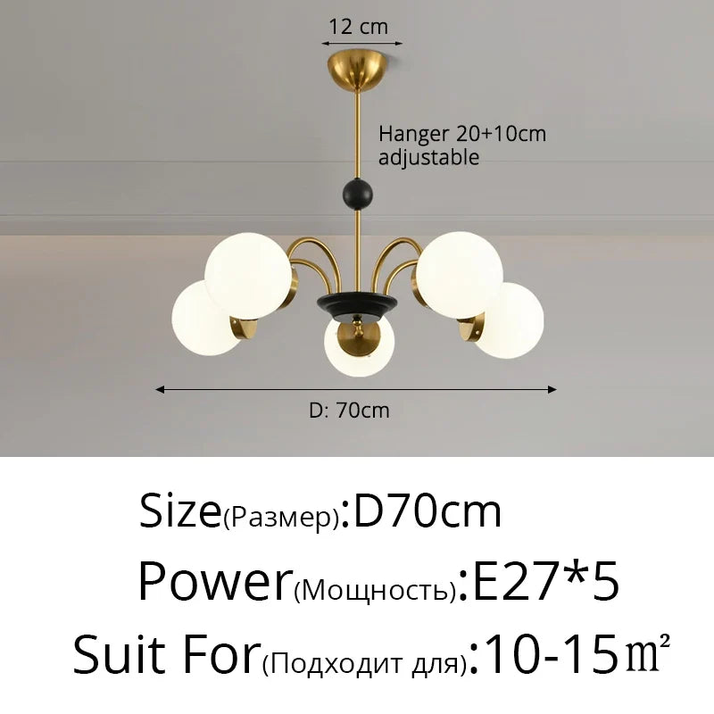 lustre moderne bauhaus magic bean style français crème luxe