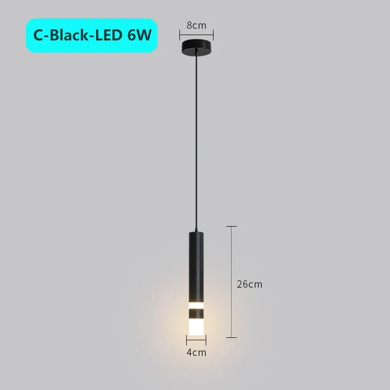 suspension moderne à tube long en led pour décoration intérieure luxe