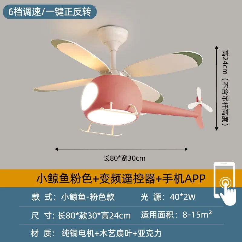 ventilateur de plafond moderne avion avec lumière led et télécommande