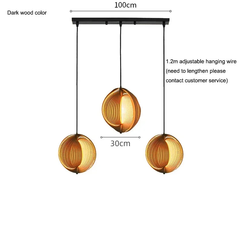 suspension en bois wabi sabi pour décoration intérieure moderne