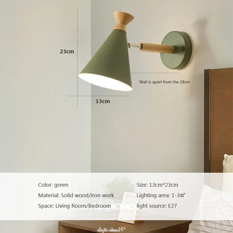 applique murale LED en bois massif style moderne et créatif