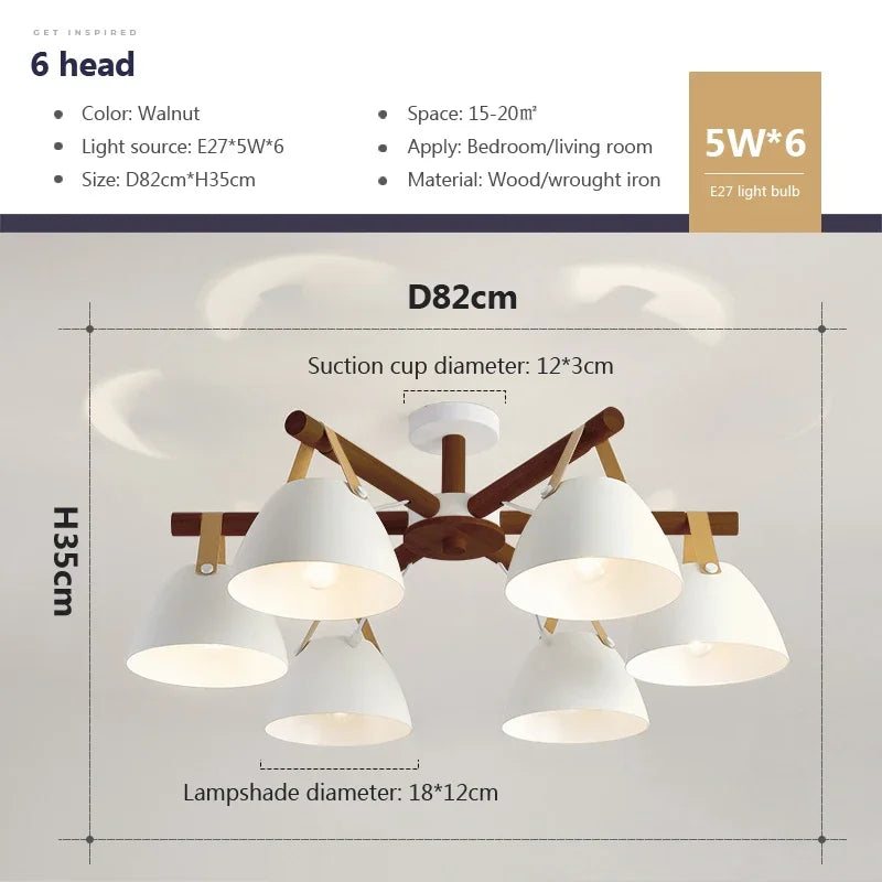Lustre Led en bois nordique