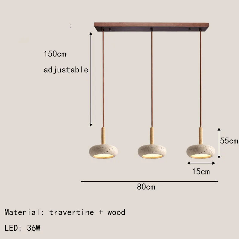 lustre en pierre naturelle nordique pour intérieur avec fil réglable