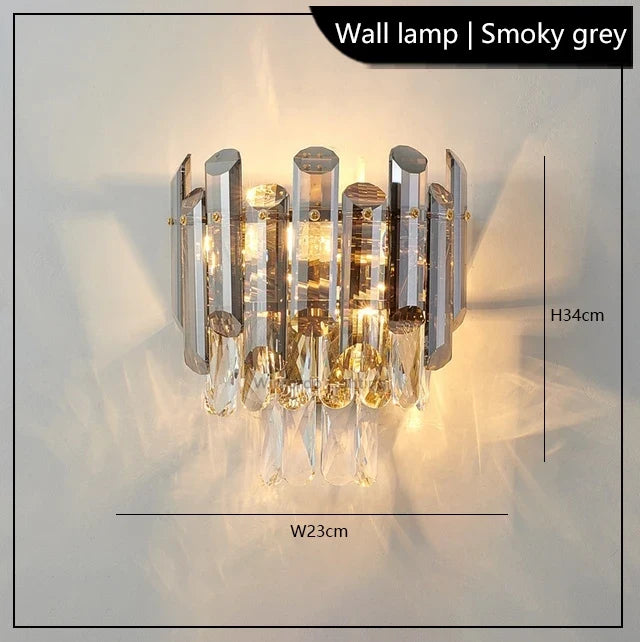 lustre led de luxe en cristal moderne 	 en stock
