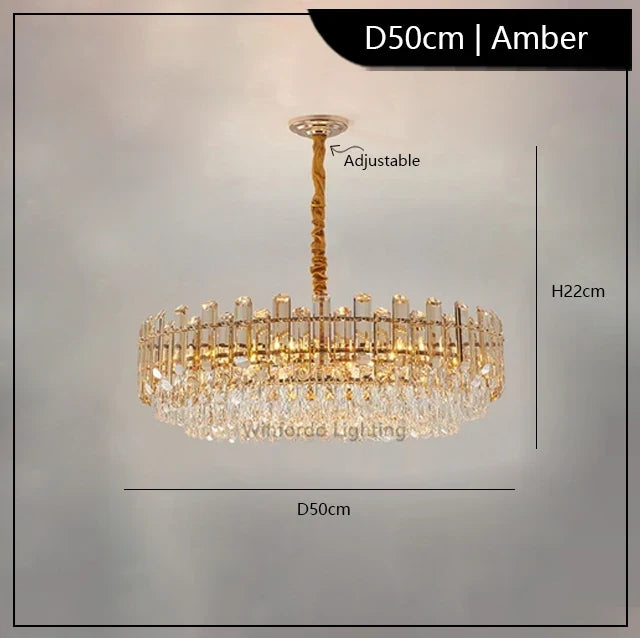 lustre led de luxe en cristal moderne 	 en stock