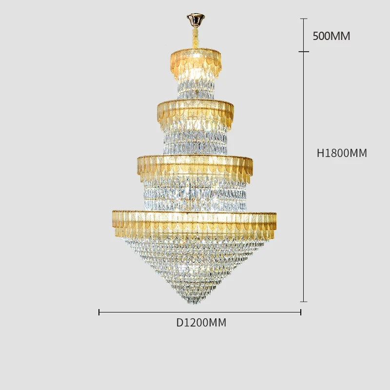 lustre luxe cristal design contemporain pour salon et hôtel