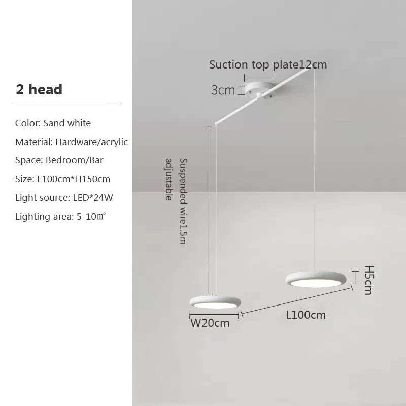 Nordique LED Suspension Lumière Vert 1-3 Tête Disque Lampes Suspendues Lustre Pour Salon Chambre Cuisine Salle À Manger Décor À La Maison Luminaire