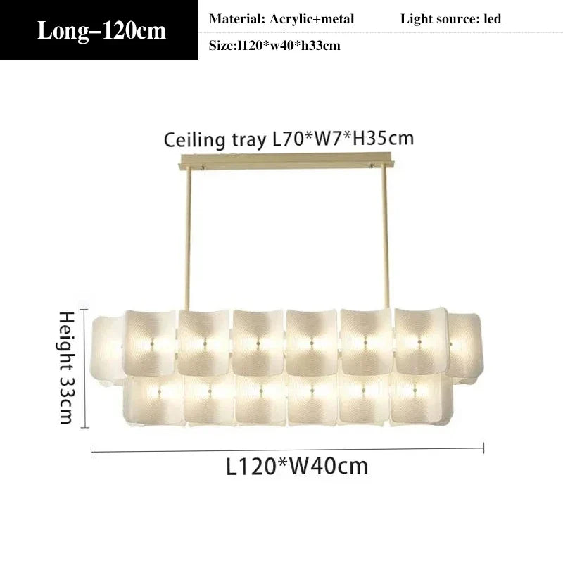 2024 LED Chandeliers Fingerprint Chandelier, Silent Style Eye Protection Living Room Bedroom Luxury Chandelier Home Decoration