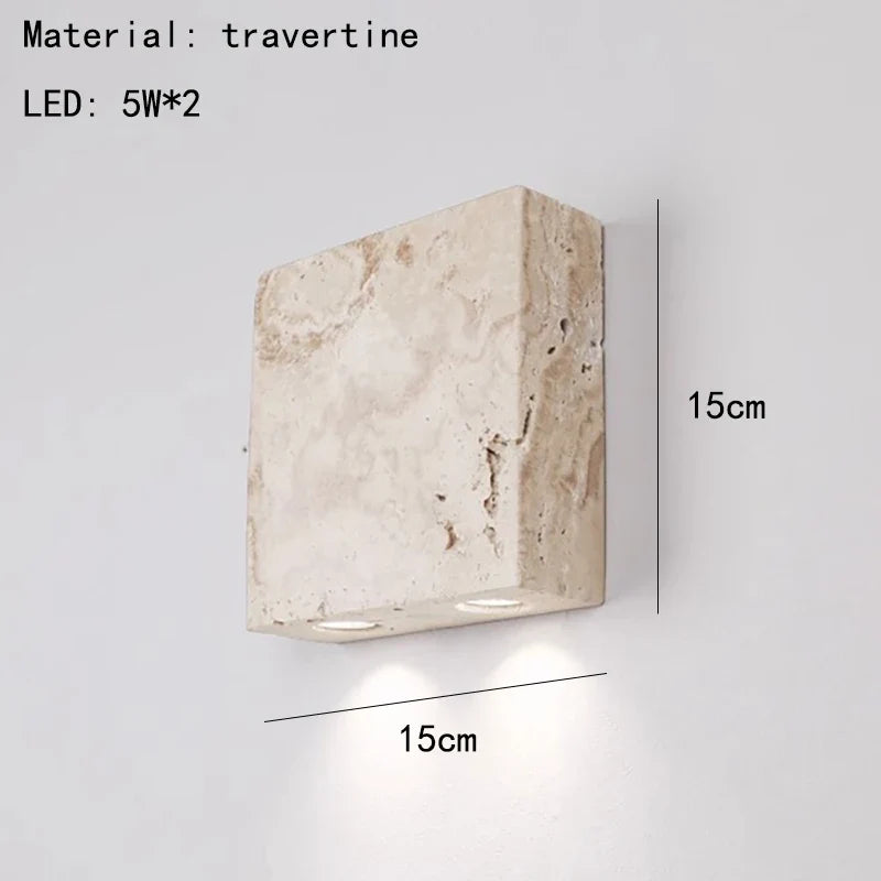applique murale led en pierre naturelle 3000k lampe d'ambiance