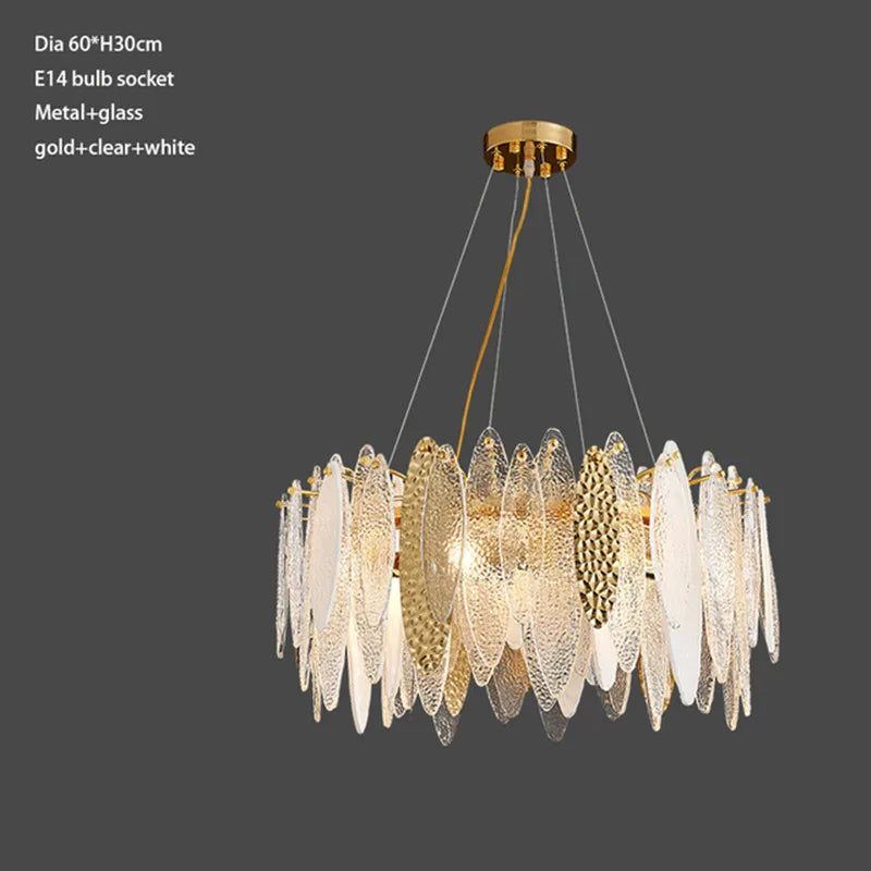lustre en verre nordique pour décoration intérieure élégante