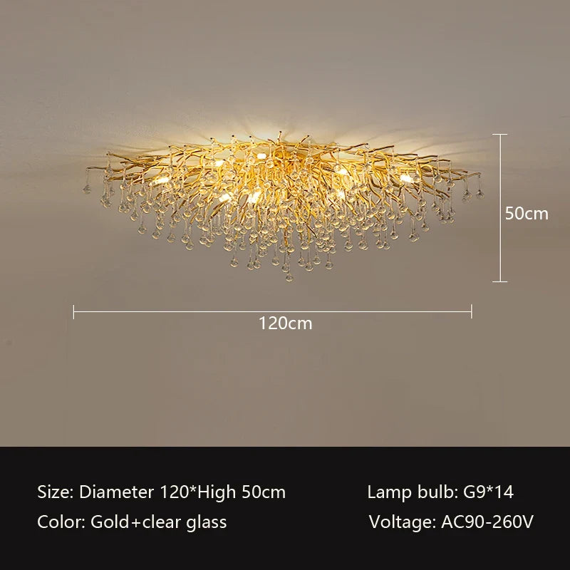 lustre nordique à led en cristal pour un éclairage élégant