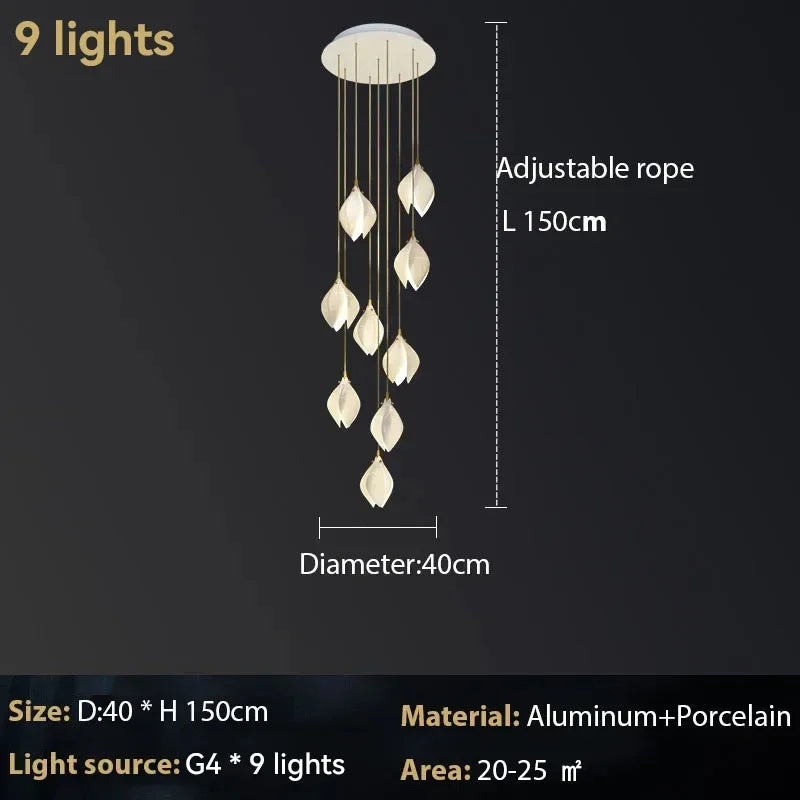 suspension magnolia pour décoration intérieure et éclairage élégant