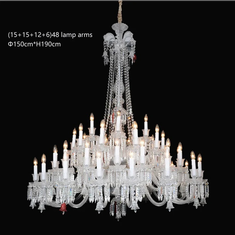 lustre en cristal transparent pour un éclairage élégant et raffiné
