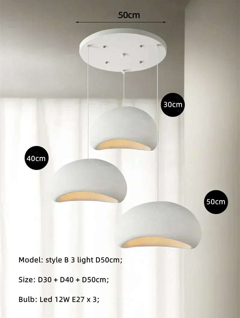 Japanese Pendant Light Resin Suspension Ceiling Chandelier Hanging Lamp for Living Dining Room Kitchen Loft Staircase