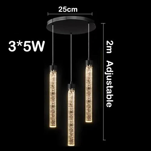 lustre en cristal led moderne pour hôtel et bar créatif