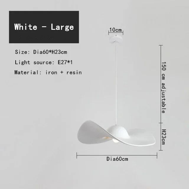 Italian Style LED Pendant Lamp For Kitchen Living Room Attic Bedroom Homestay Resin Straw Hat E27 Chandelier Home Improvement