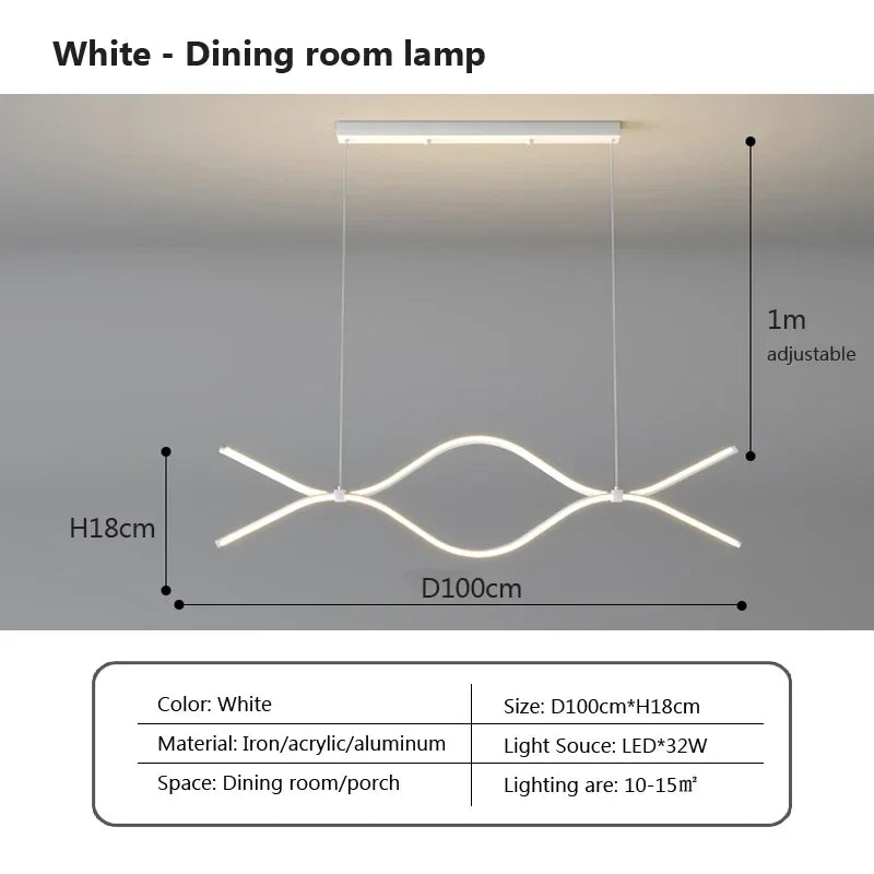 suspension LED design moderne pour restaurant