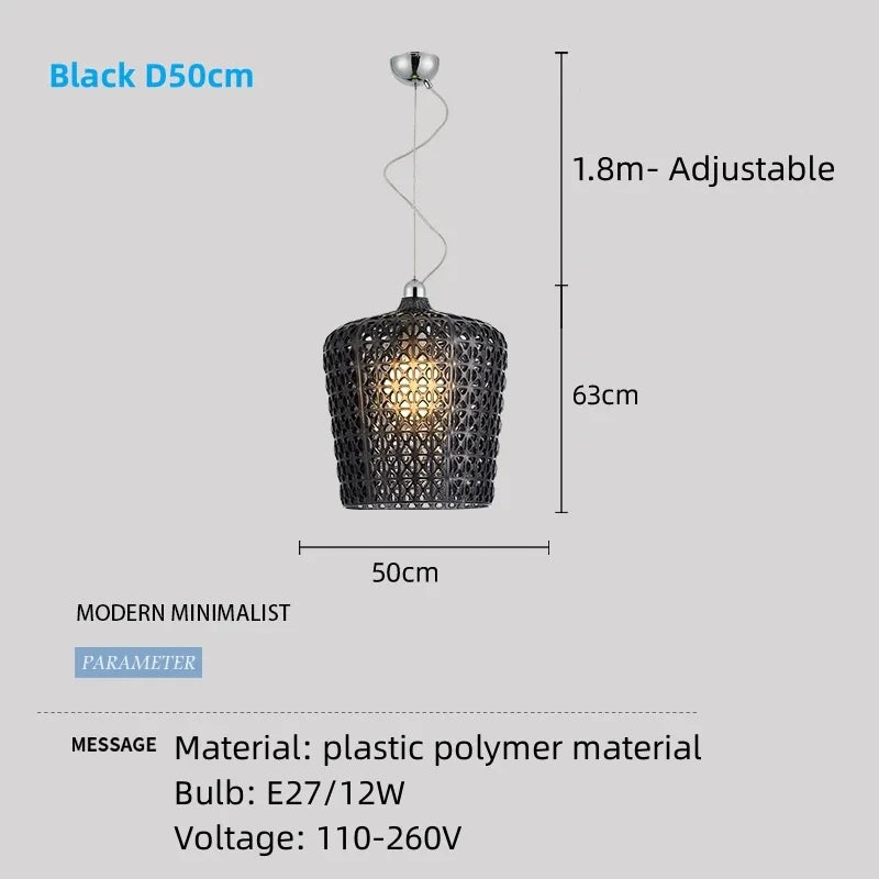lustre italien moderne creux décoratif avec lumières led acryliques