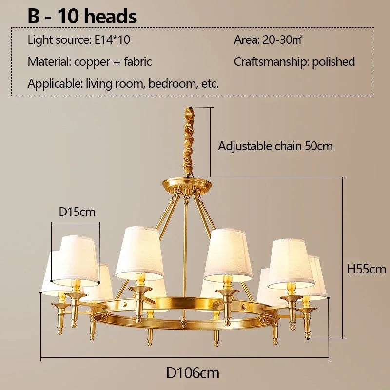 plafonnier led en cuivre design nordique moderne et luxueux