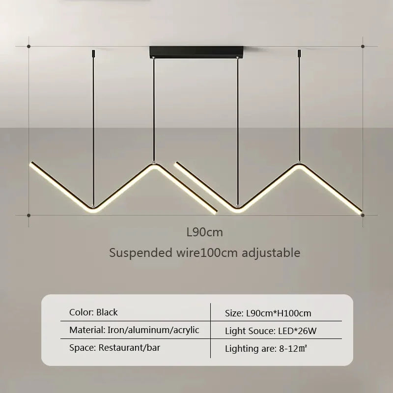 suspension moderne à led pour intérieur décoratif élégant