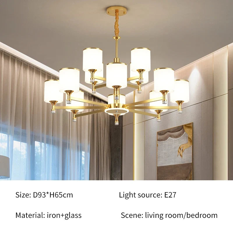 lustre nordique 15 têtes design moderne luxe pour intérieur lumineux