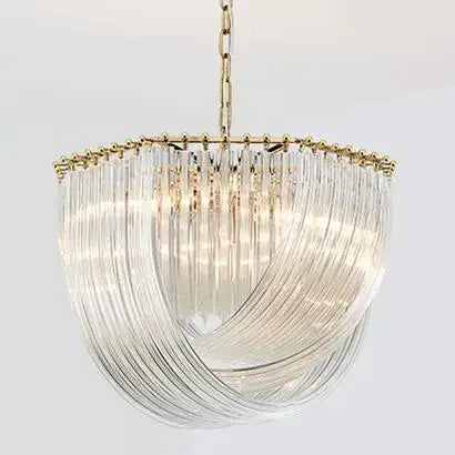 lustre moderne en métal et verre avec éclairage led