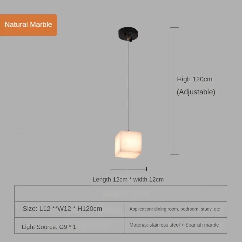 lustre en marbre espagnol style chinois minimaliste pour espace luxe