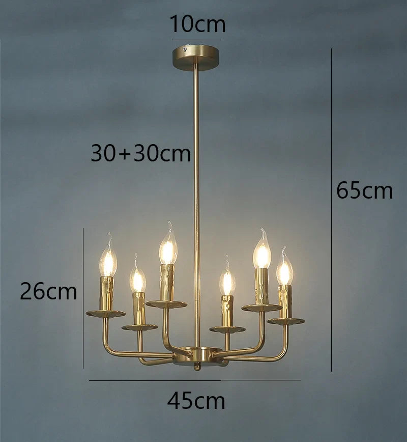 lustre moderne en fer design bougie à led créatif et luxueux