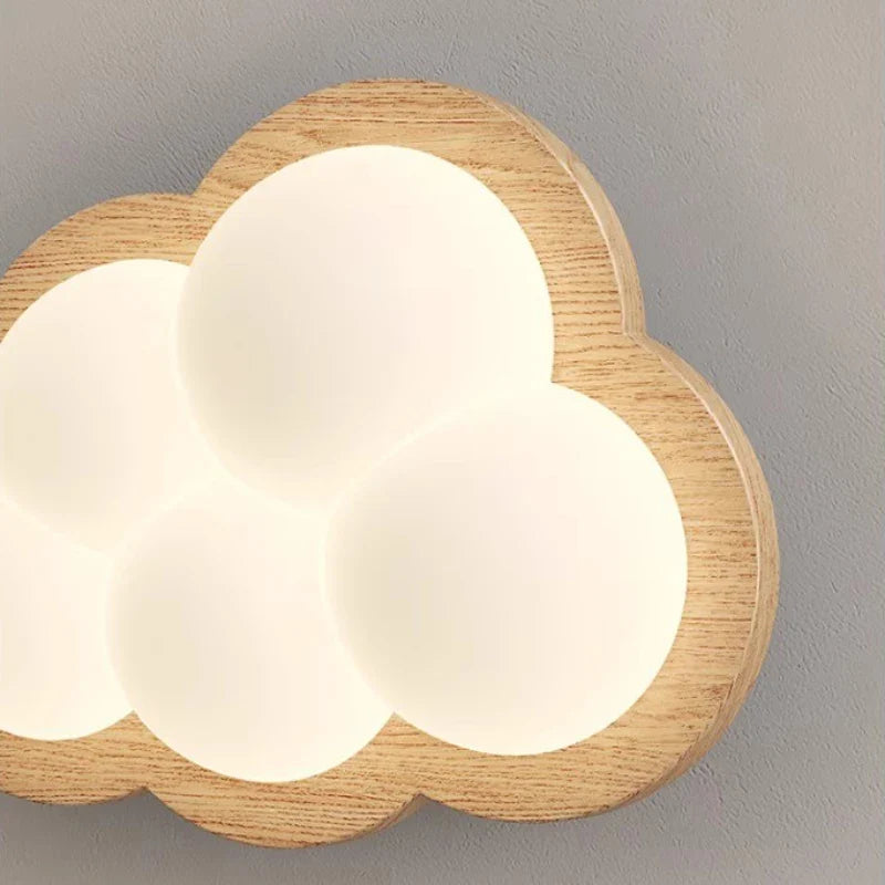 applique murale en bois massif nuage pour chambre d enfant