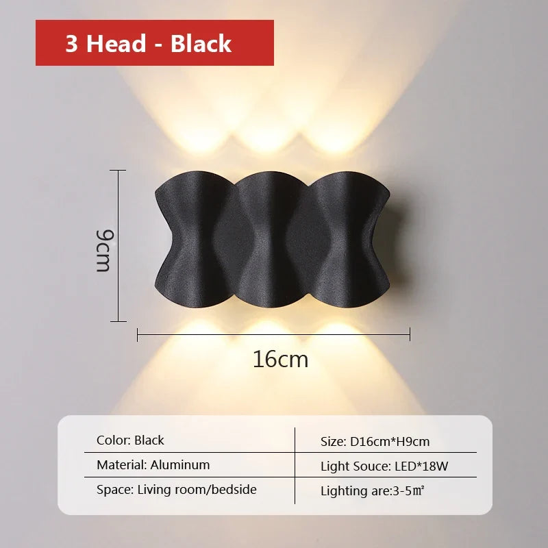 applique murale led moderne imperméable pour jardin et éclairage public