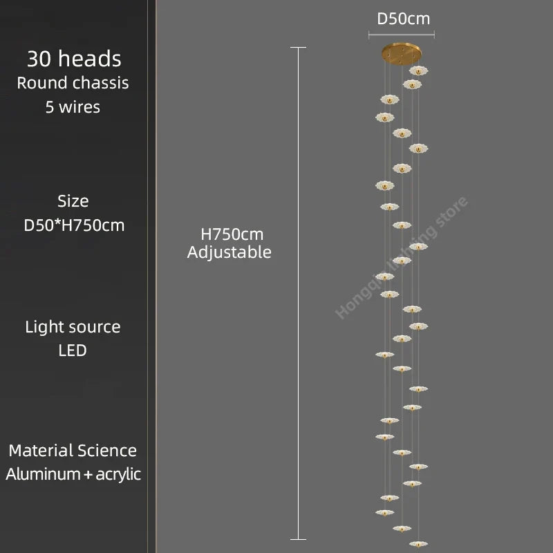 lustre moderne à led pour éclairage intérieur décoratif