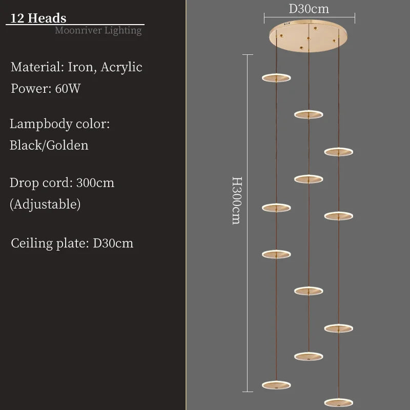 lustre moderne rond pour éclairage intérieur élégant