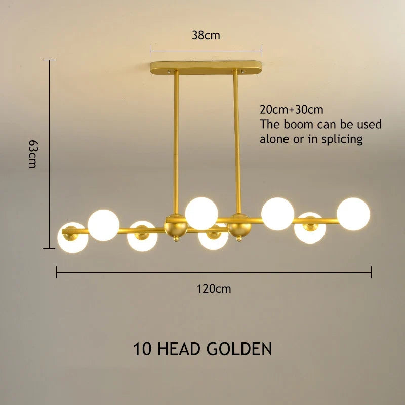 lustre moderne en verre pour éclairage intérieur décoratif