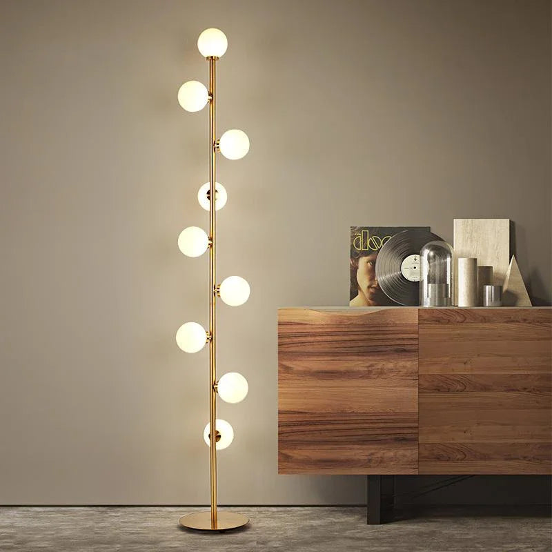 lampadaire moderne en verre doré pour décoration intérieure nordique