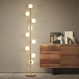 lampadaire moderne en verre doré pour décoration intérieure nordique